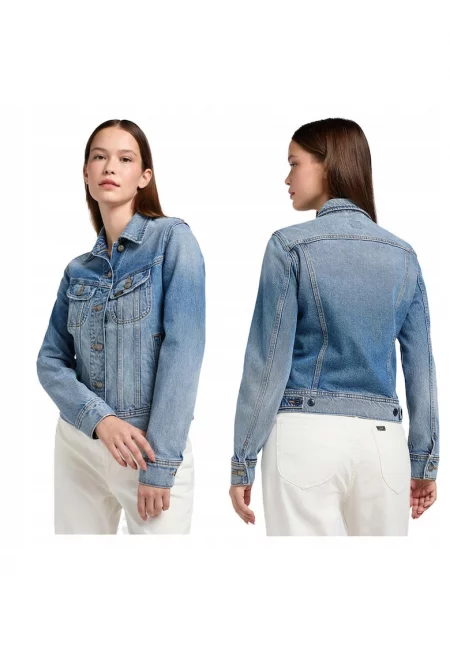 Дамско Яке -  Rider Jacket - Regular Fit - Класически Дизайн - Дълги Ръкави - 2 Джоба - С Копчета - Памук - XS INTL - Синьо
