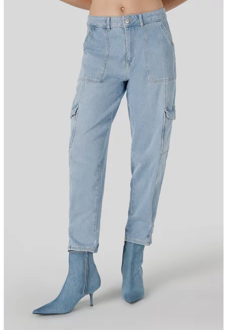 Дънки карго - Светлосин