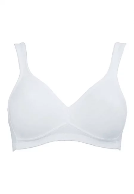 Едноцветен дишащ сутиен - Бял