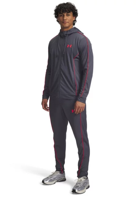 Фитнес екип с лого - Червен/Tъмносив