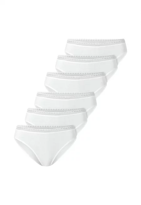 Хипстър с лого - 6 чифта - Бял