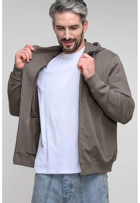 Худи Daple с цип и джобове - Каки