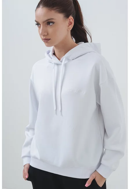 Худи с лого - Бял