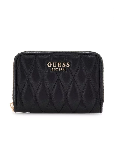 Капитонирано портмоне от еко кожа - Черен