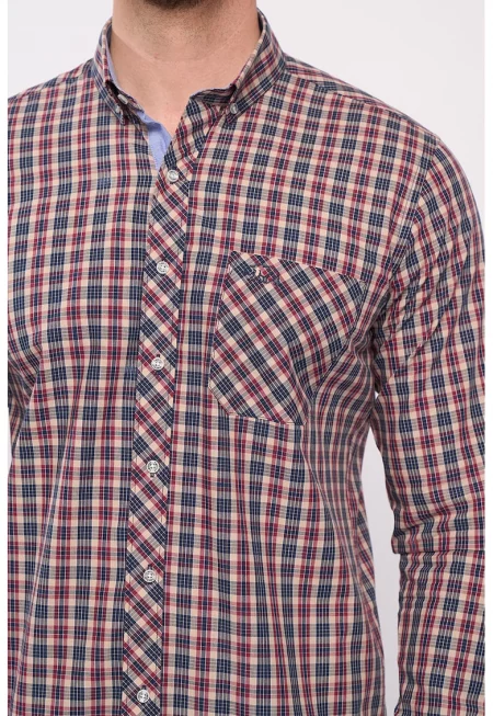 Карирана слим риза