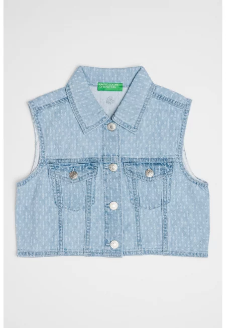 Къс елек от деним