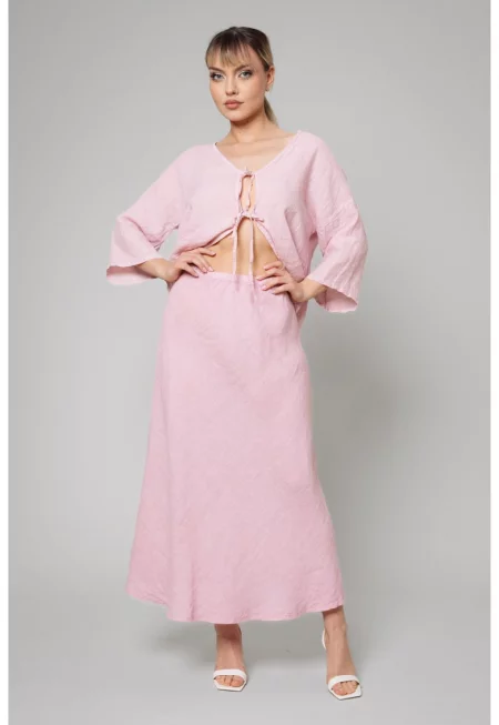 Комплект риза и дълга пола Rose Quartz 11280ю - Прашно розово