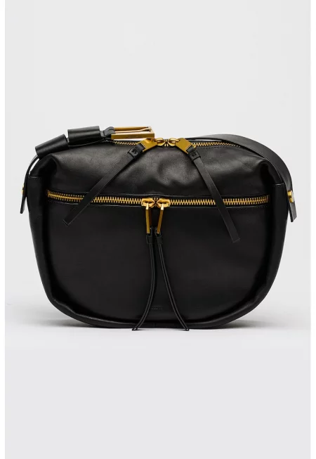 Кожена чанта през рамо Noemie - Черен
