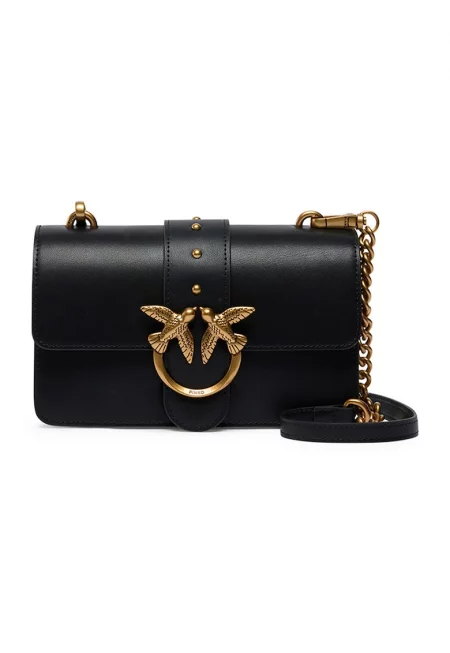 Кожена чанта през рамо с верижка