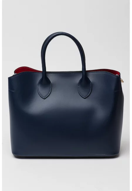 Кожена чанта за рамо с вътрешен несесер