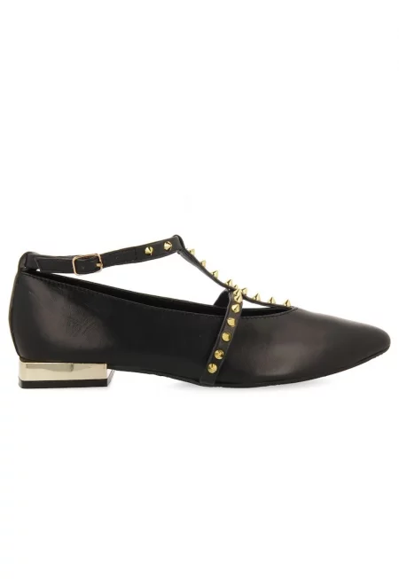 Кожени пантофки Nyborg с капси - Черен