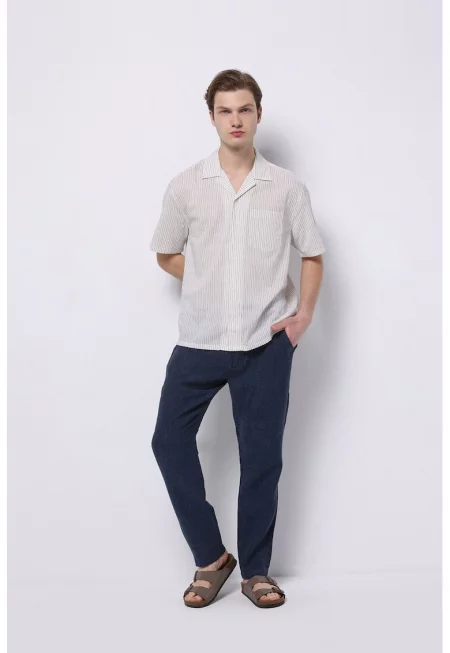 Ленен панталон - Тъмносин