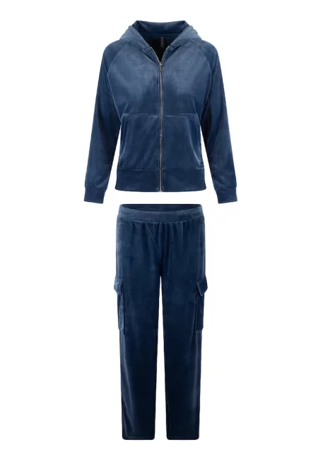 LingaDor - Кадифен домашен екип - Тъмносин