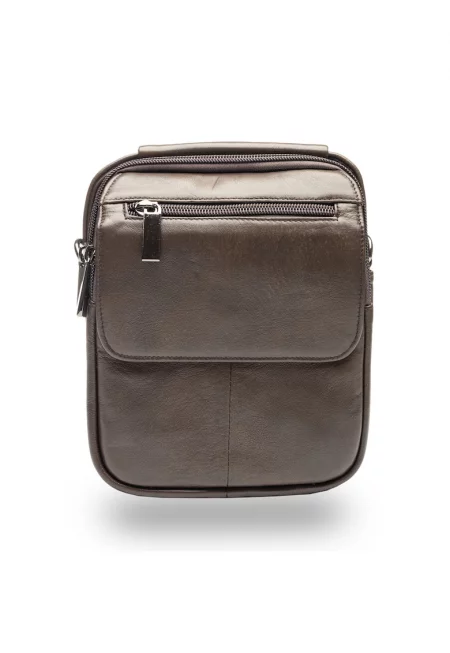 Мъжка чанта от естествена кафява кожа Hand Carier