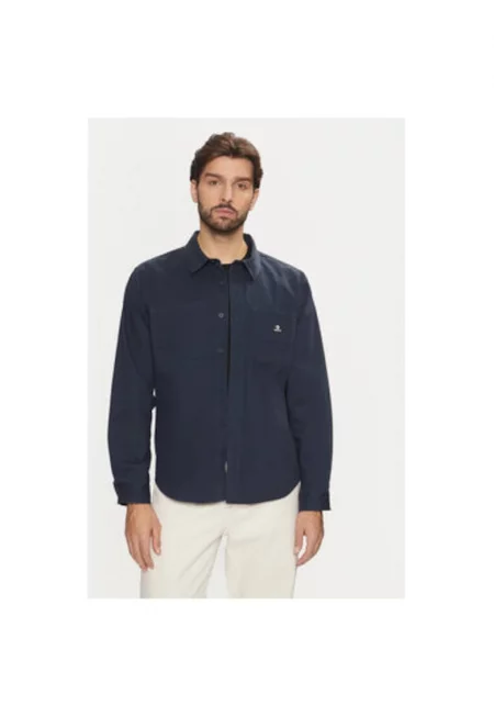 Мъжка риза -  304037986 - Памук - Син - Син