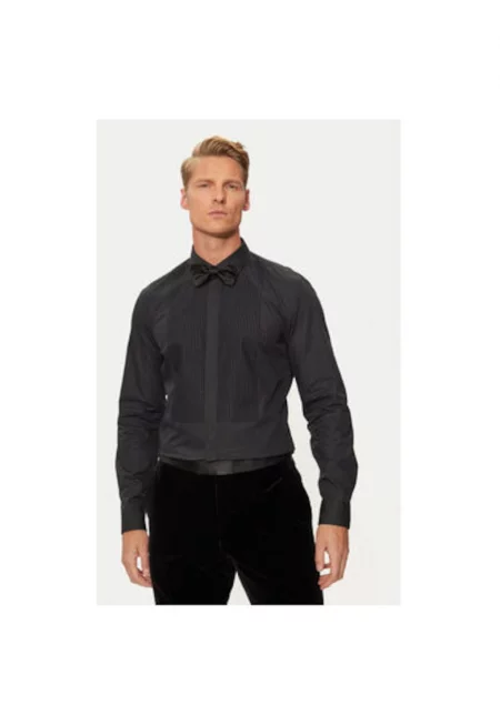 Мъжка риза -  304240010 - Памук - Черен