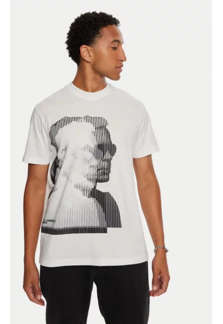 Мъжка тениска -  304252037 - Органичен памук - Бяла - Бял