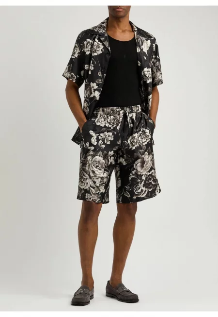 Мъжки шорти -  Коприна - Черен -