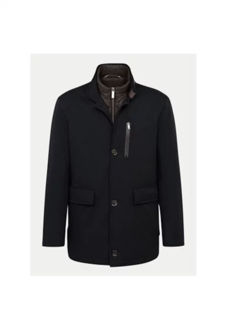 Мъжко палто -  Полиамид - Син - Син