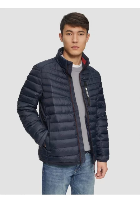 Мъжко ватирано яке без качулка - Regular fit - - Тъмносин