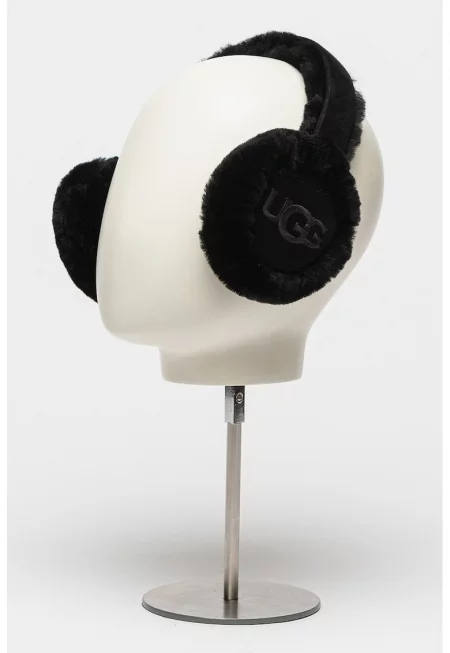 Наушници с бродирано лого - Черен