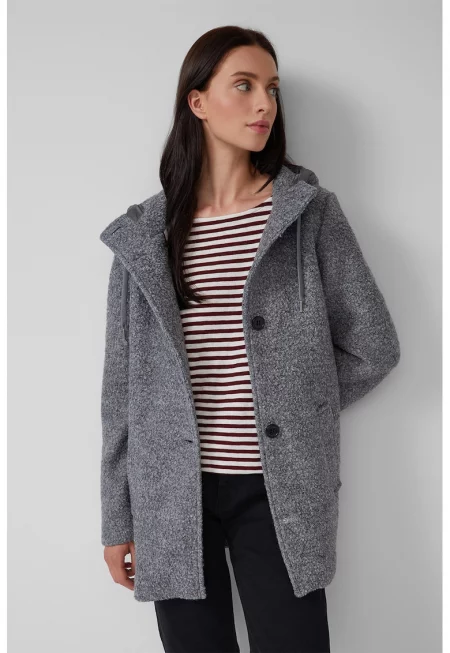 Палто с качулка - Tъмносив