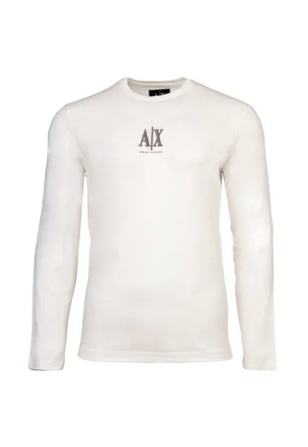 Памучна блуза с лого - Бял