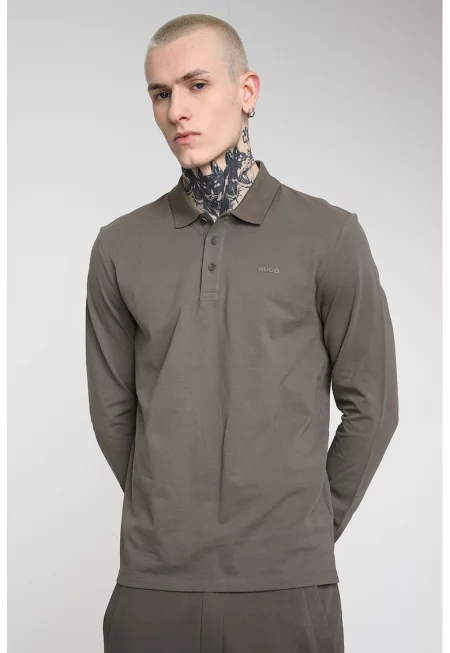 Памучна блуза с лого - Каки