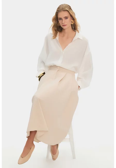 Памучна пола - Бежов