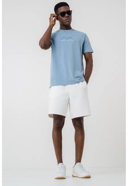 Памучна тениска с релефно лого