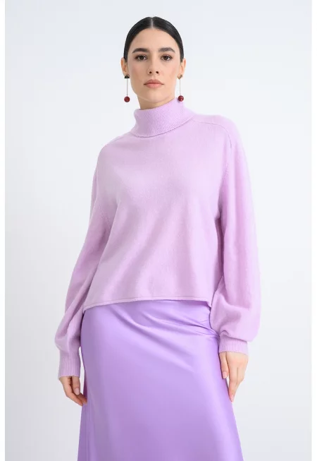 Поло със свободна кройка - Лилав