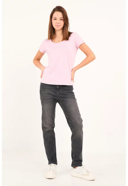 Прави дънки с висока талия - Черен/Избеляло черно