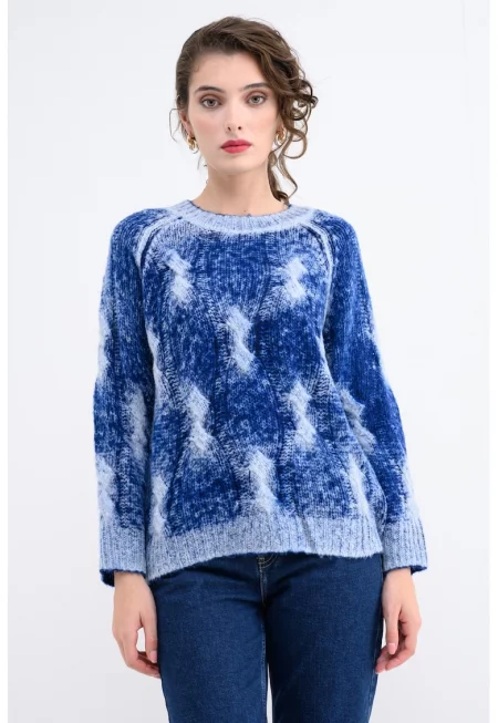 Пуловер с вълна с батик