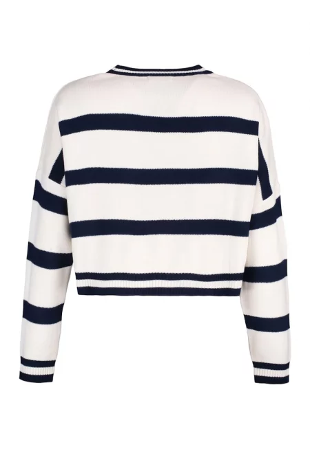 Раиран скъсен пуловер