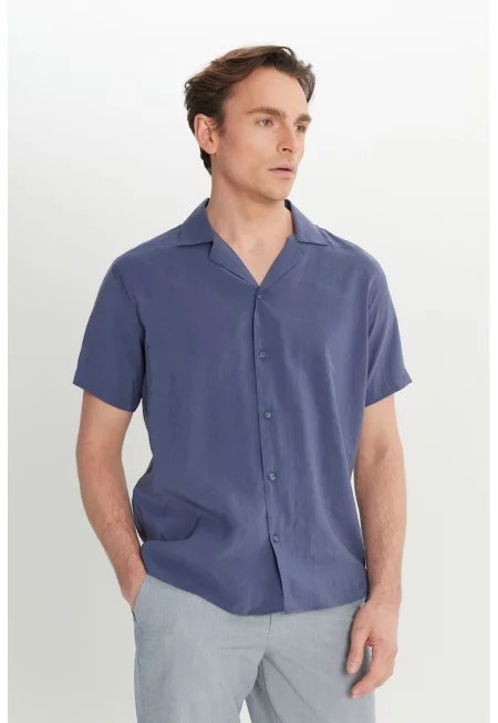 Риза с модал с раздвоен ревер