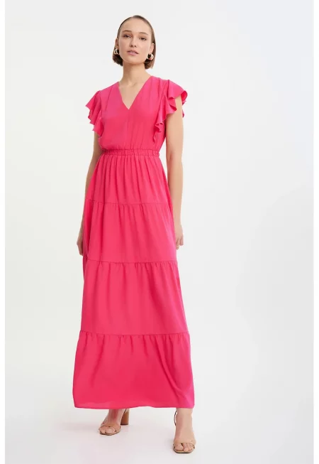 Рокля с волани и шпиц