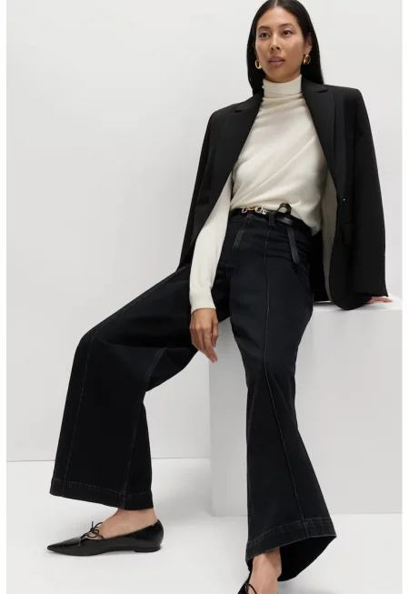 Широки дънки с висока талия