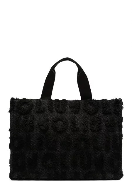 Шопинг чанта с вълна - Черен