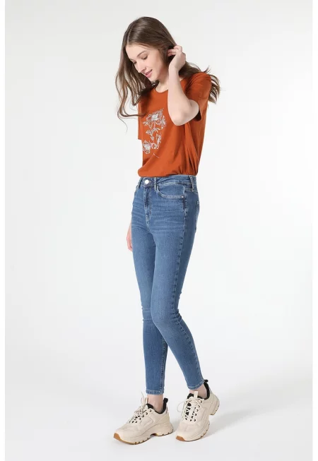 Силно прилепнали дънки 760 Dıana - Син