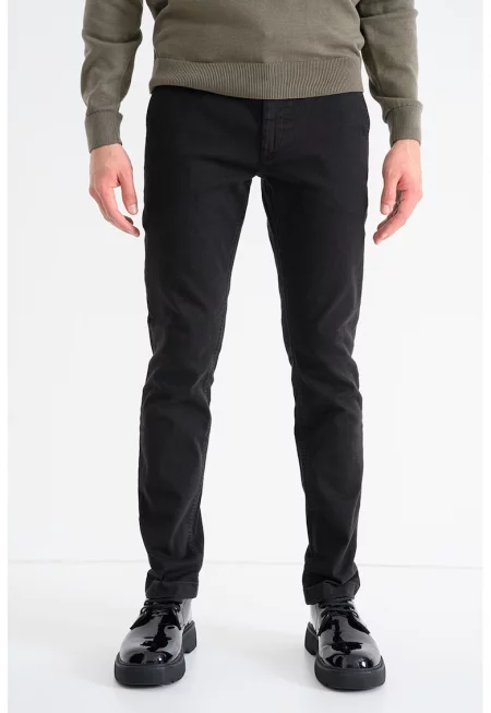 Слим чино със скосени джобове