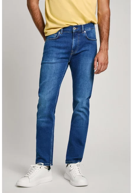 Слим дънки със средна талия - Кралско Синьо