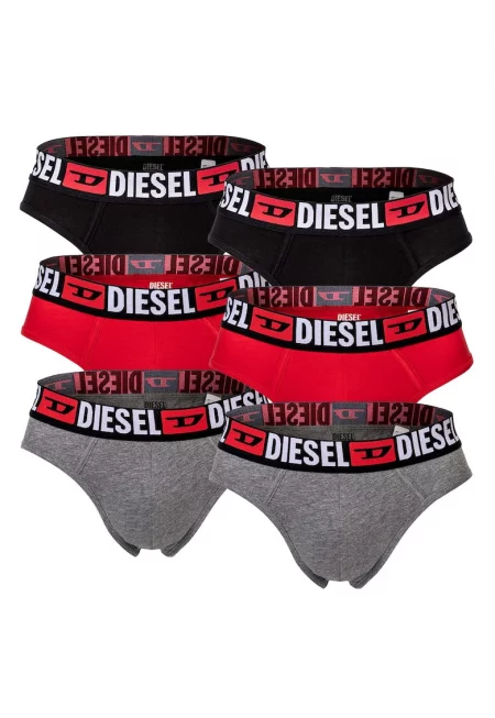 Слипове с лого - 6 чифта - Червен/Черен/Сив