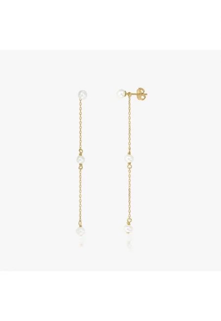 Сребърни обеци Golden Leilani - Естествени перли