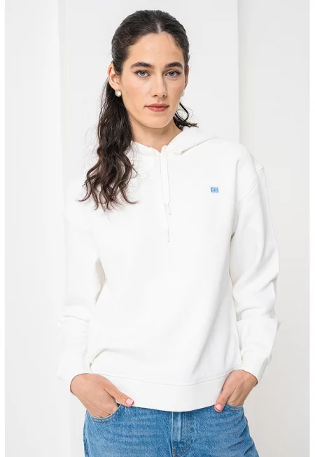 Свободно худи с паднали ръкави - Мръснобял