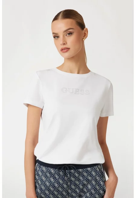 Тениска с декоративни камъни