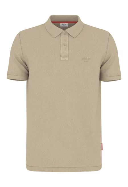 Тениска с органичен памук с яка - Тъмнокафяв