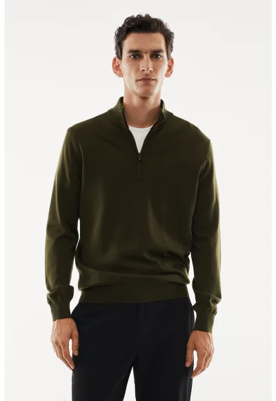 Вълнен пуловер Willy с къс цип