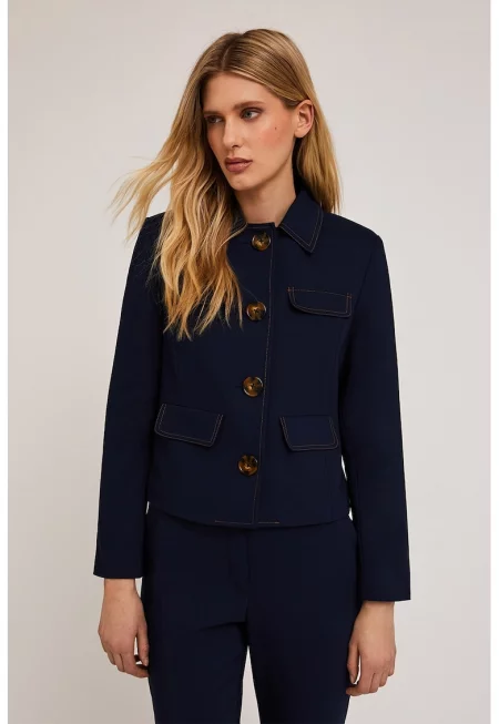 Яке от деним с копчета - Тъмносин