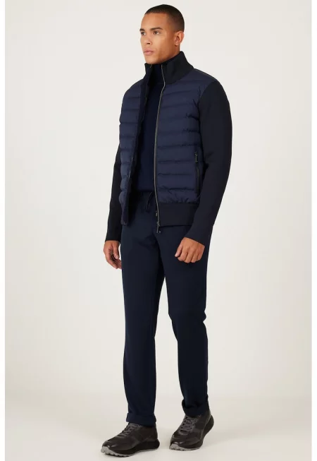 Яке с капитониран дизайн - Тъмносин