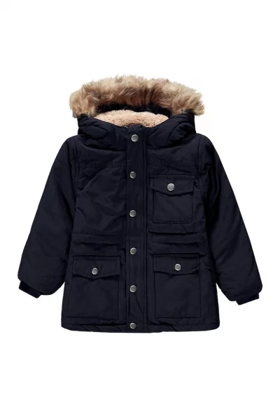 Зимно яке с качулка и джобове